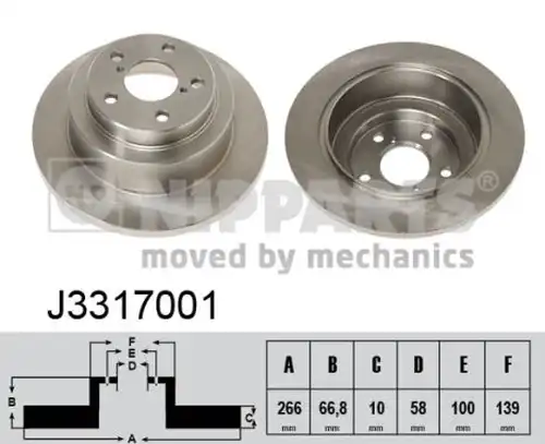 спирачен диск NIPPARTS J3317001