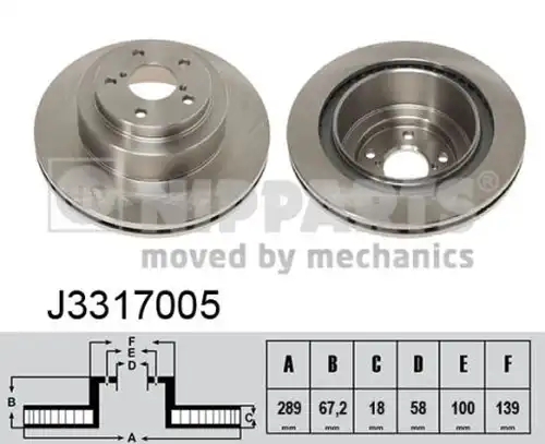 спирачен диск NIPPARTS J3317005