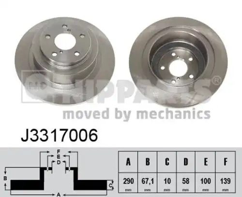 спирачен диск NIPPARTS J3317006