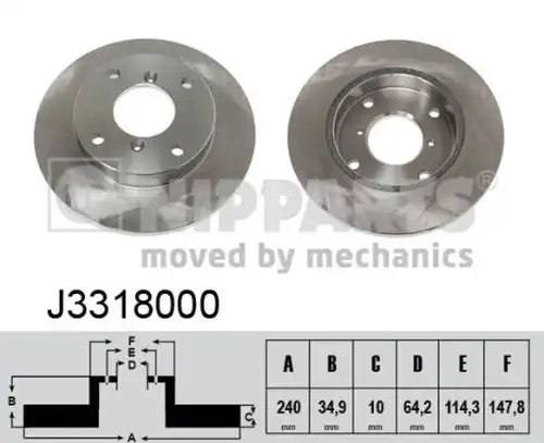 спирачен диск NIPPARTS J3318000