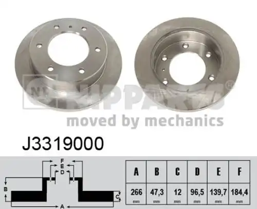 спирачен диск NIPPARTS J3319000