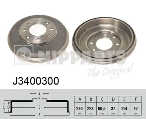 спирачен барабан NIPPARTS J3400300