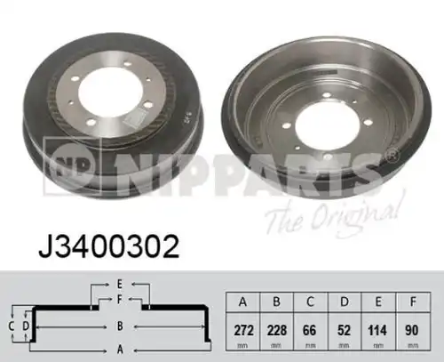 спирачен барабан NIPPARTS J3400302