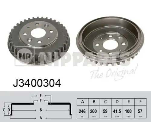 спирачен барабан NIPPARTS J3400304