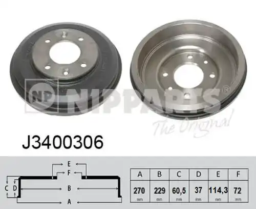 спирачен барабан NIPPARTS J3400306