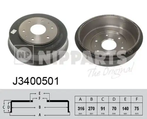 спирачен барабан NIPPARTS J3400501