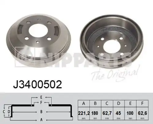 спирачен барабан NIPPARTS J3400502