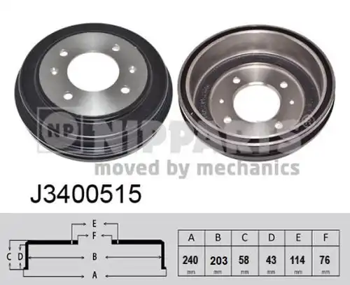 спирачен барабан NIPPARTS J3400515