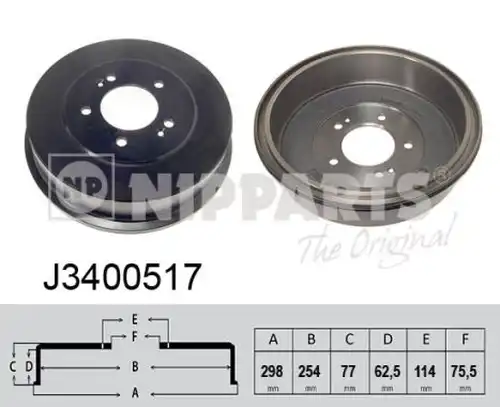 спирачен барабан NIPPARTS J3400517