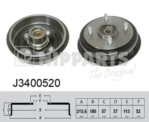 спирачен барабан NIPPARTS J3400520