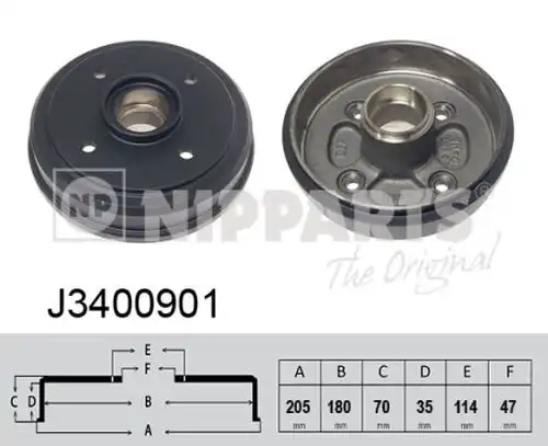 спирачен барабан NIPPARTS J3400901