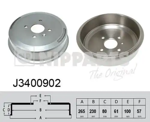 спирачен барабан NIPPARTS J3400902