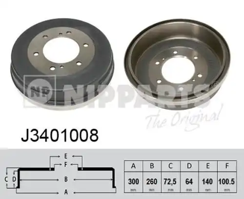 спирачен барабан NIPPARTS J3401008