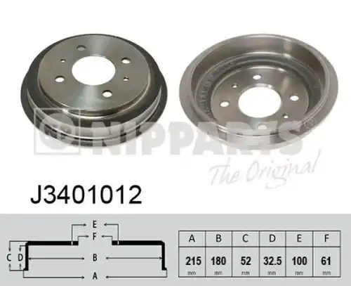 спирачен барабан NIPPARTS J3401012