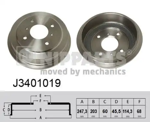 спирачен барабан NIPPARTS J3401019