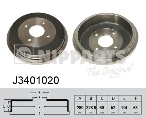 спирачен барабан NIPPARTS J3401020