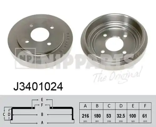 спирачен барабан NIPPARTS J3401024