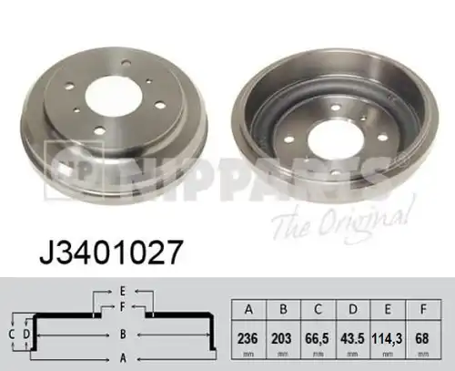 спирачен барабан NIPPARTS J3401027