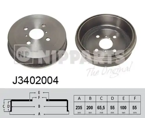 спирачен барабан NIPPARTS J3402004