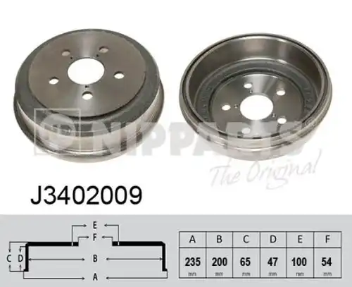 спирачен барабан NIPPARTS J3402009