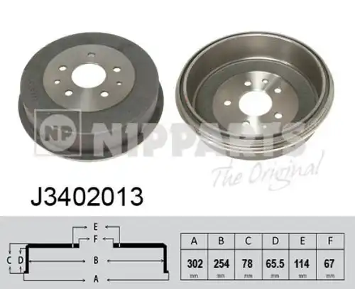 спирачен барабан NIPPARTS J3402013