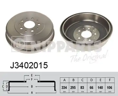 спирачен барабан NIPPARTS J3402015