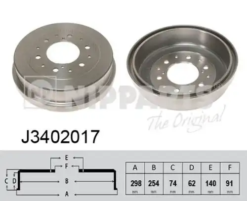 спирачен барабан NIPPARTS J3402017