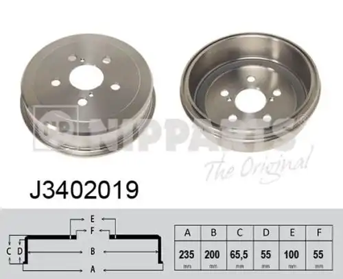 спирачен барабан NIPPARTS J3402019