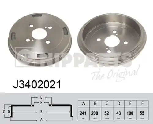 спирачен барабан NIPPARTS J3402021