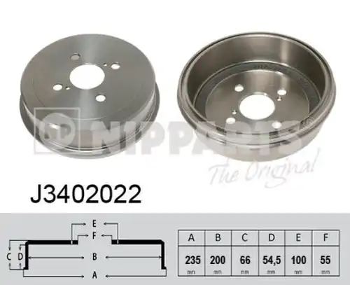 спирачен барабан NIPPARTS J3402022