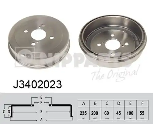 спирачен барабан NIPPARTS J3402023