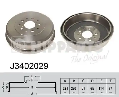 спирачен барабан NIPPARTS J3402029