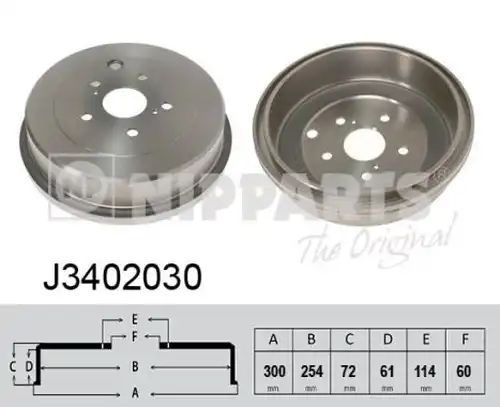 спирачен барабан NIPPARTS J3402030