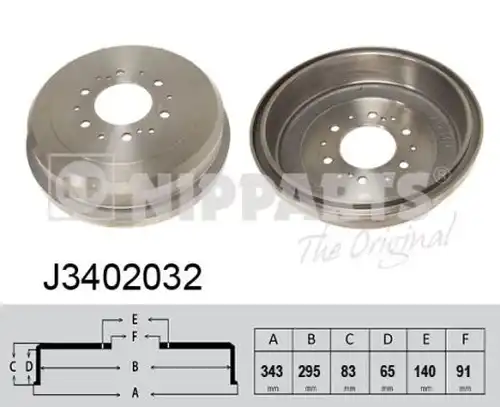 спирачен барабан NIPPARTS J3402032