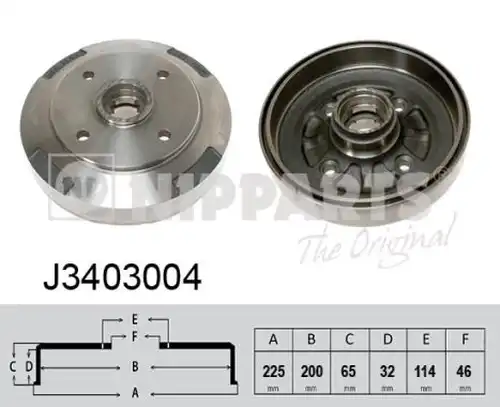 спирачен барабан NIPPARTS J3403004