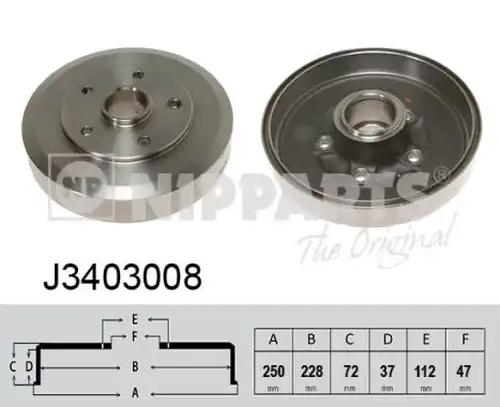 спирачен барабан NIPPARTS J3403008