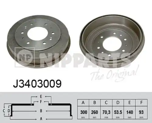 спирачен барабан NIPPARTS J3403009