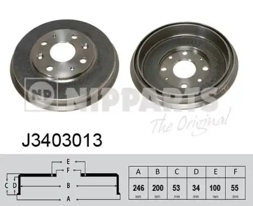 спирачен барабан NIPPARTS J3403013