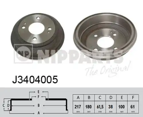 спирачен барабан NIPPARTS J3404005