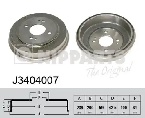 спирачен барабан NIPPARTS J3404007