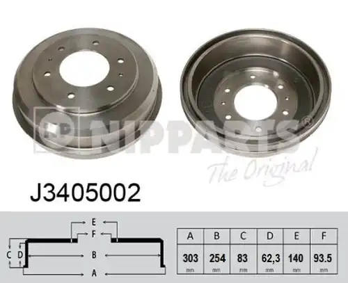 спирачен барабан NIPPARTS J3405002