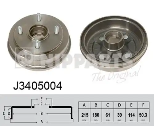 спирачен барабан NIPPARTS J3405004