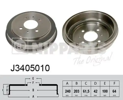 спирачен барабан NIPPARTS J3405010