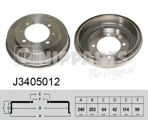 спирачен барабан NIPPARTS J3405012