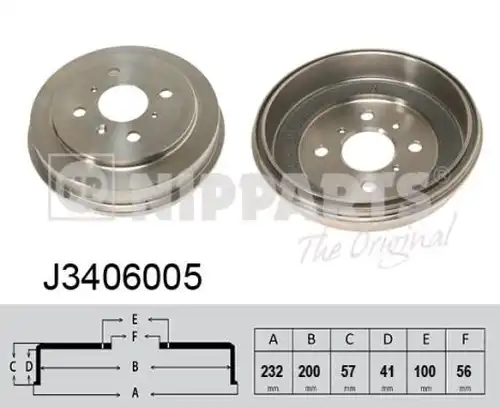 спирачен барабан NIPPARTS J3406005