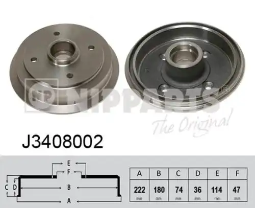 спирачен барабан NIPPARTS J3408002