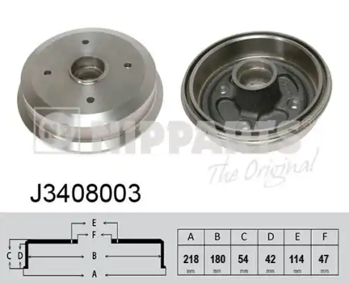 спирачен барабан NIPPARTS J3408003