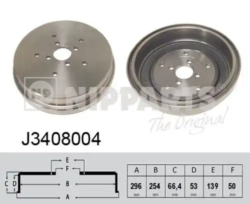 спирачен барабан NIPPARTS J3408004