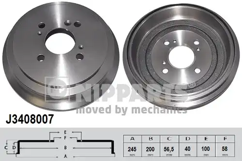 спирачен барабан NIPPARTS J3408007