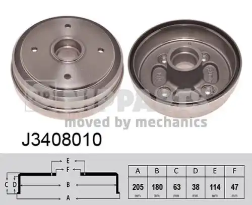 спирачен барабан NIPPARTS J3408010